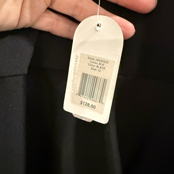 Elegant Timeless Minimalist Closet Staple Black Dress with Faux Leather Trim - Picture 6 of 13